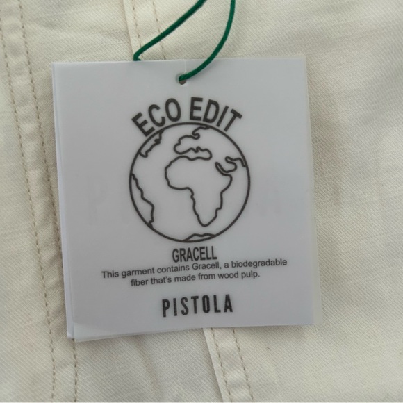 PISTOLA High Rise Cropped Straight Leg Utility Pant in Ecru White Size 29 NWT - Picture 8 of 14